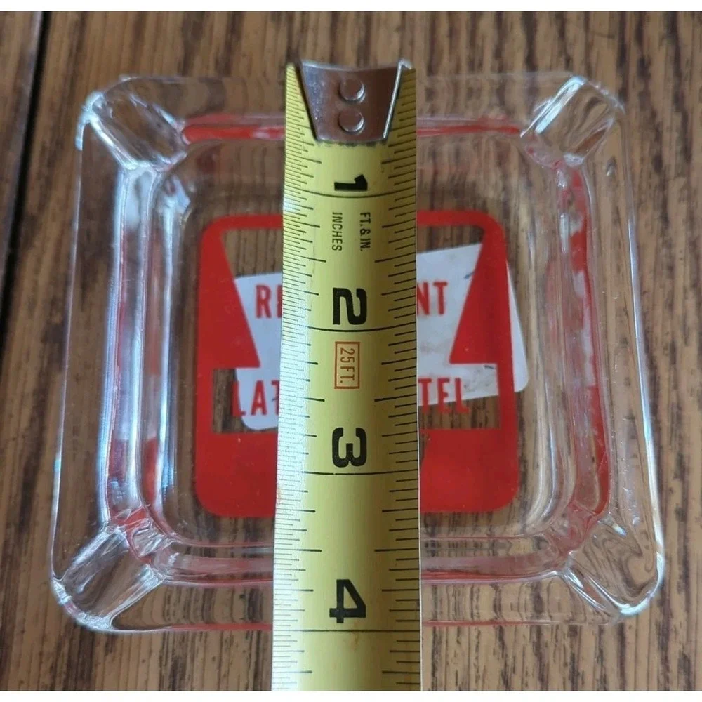 Vintage Glass Advertising Ashtray Dunn's Restaurant And Latham Motel Latham NY